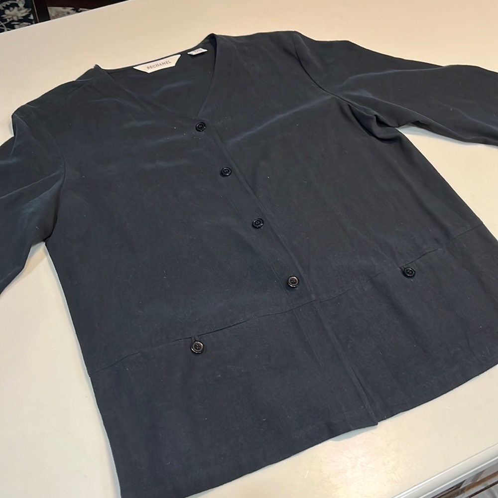 Bechamel black silk jacket/top/tunic large
